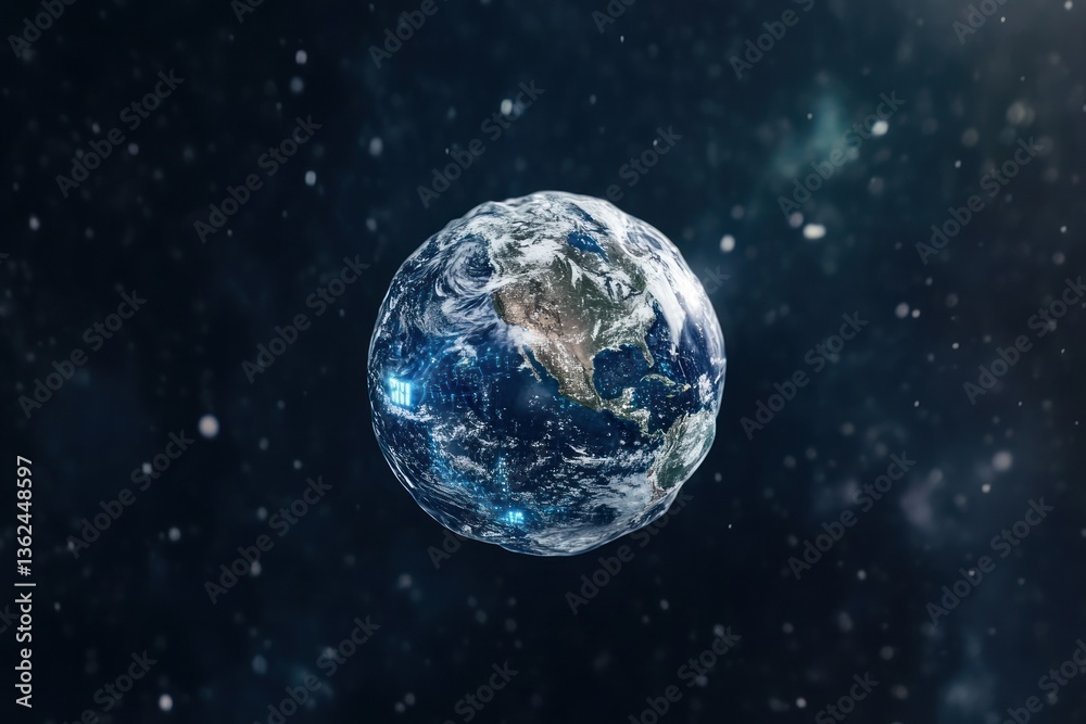 Obraz premium Stunning view of Earth in space, showcasing vibrant colors
