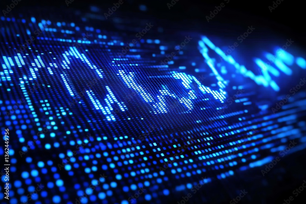 Obraz premium a digital visualization of stock market fluctuations, highlighting its dynamism and volatility