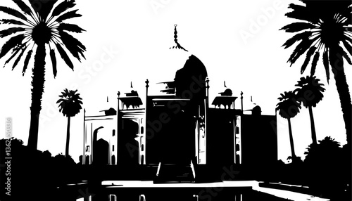 taj mahal vector illustration