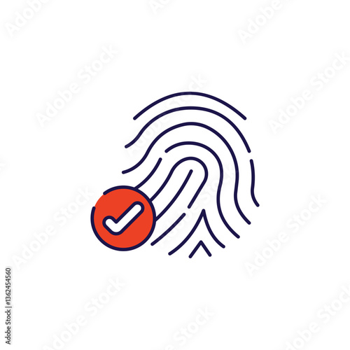 Fingerprints Accepted icon design with white background stock illustration