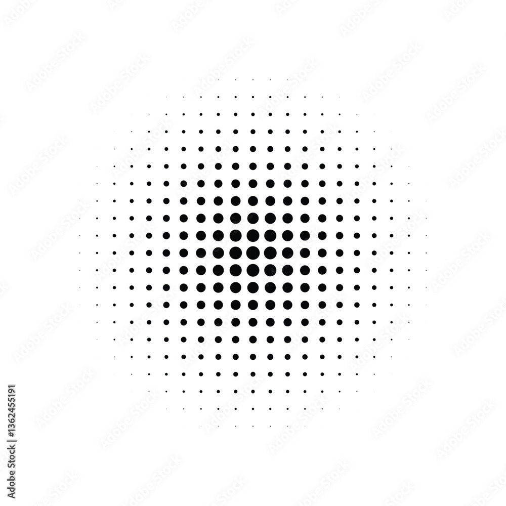 Halftone effect abstract dotted circles