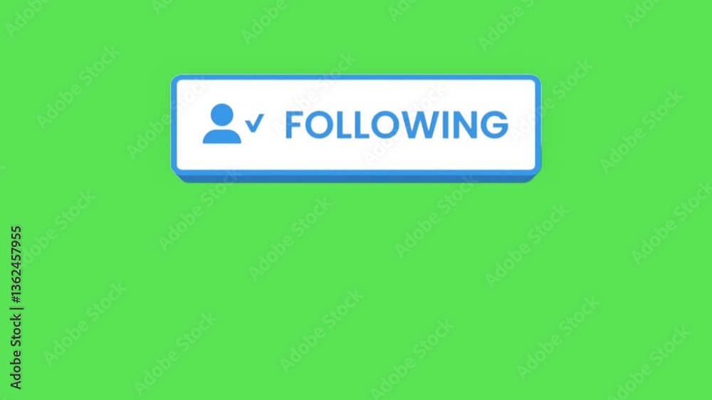 3D animated 'Follow' button click on green screen. Ideal for social media and website interfaces. 3D animated 'Follow' button click on green screen. Ideal for social media and website interfaces.