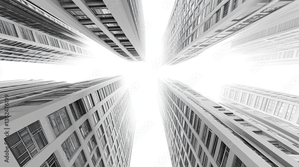 Fototapeta premium Abstract Cityscape: A Study in White and Light 