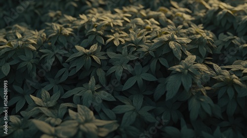 Dense, dark green foliage texture of many leaves.