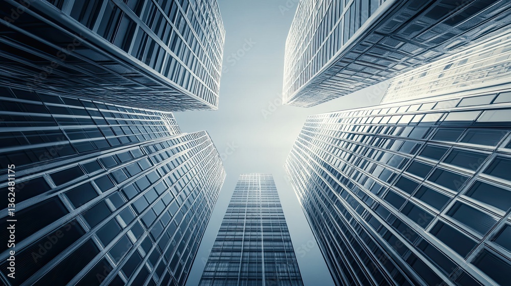 Fototapeta premium Abstract Cityscape: A Study in White and Light