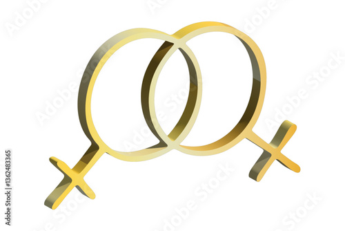 3d lesbian gender identity icon Symbol used to represent sex and gender