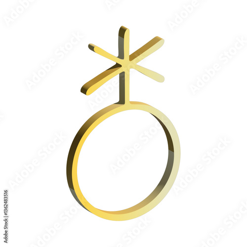 3d gengerqueer non-binary gender identity icon Symbol used to represent sex and gender