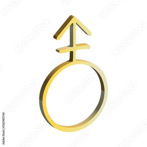 3d androgyne gender identity icon Symbol used to represent sex and gender