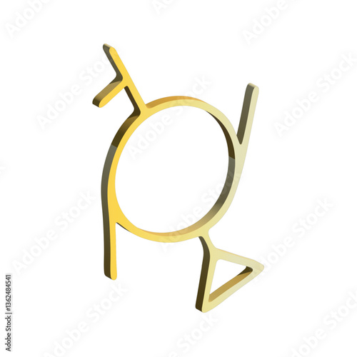 3d genderfluid (third gender and demigirl) gender identity icon Symbol used to represent sex and gender