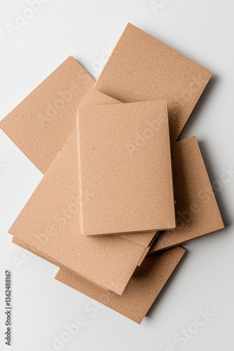 Stack of recycled brown kraft cardstock paper sheets