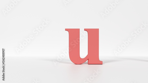 Free Download 8K 3D Lowercase Letter u – High-Resolution Alphabet Flash Card and Typography Render - GFXLoad