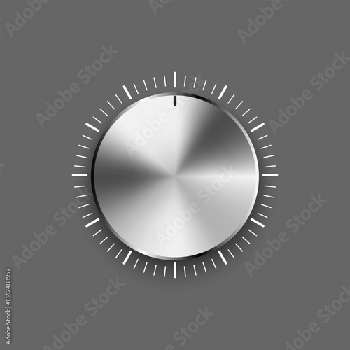 Metallic volume Analog regulator control interface with volume scale
