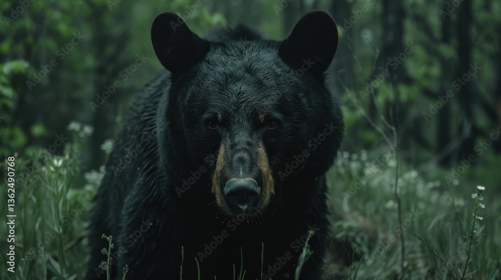 Fototapeta premium black bear in the forest