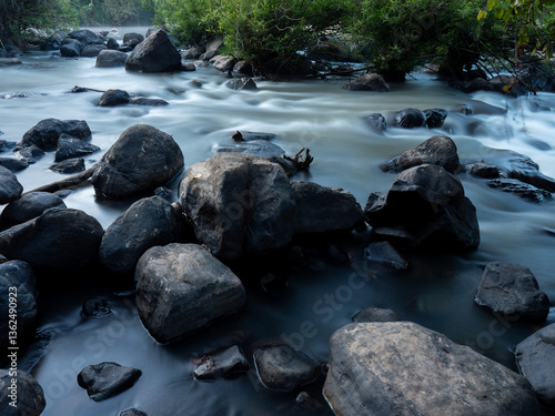 Stream Flowing Through Rocks