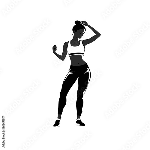 Female Yoga INstructor demonstrates impressive flexibility and grace in artistic pose during rehearsal session at studio