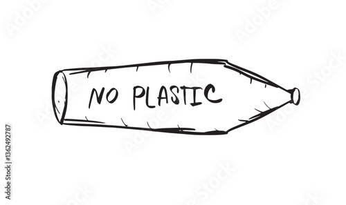 bottle no plastic drawing black color symbol sign liquid object product clean environment ecology bottle drink water pollution garbage health care waste doodle recycle no plastic saving planet bottle 