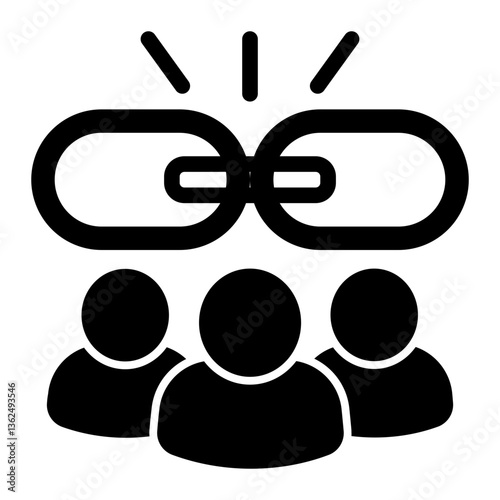 Bonding Icon Glyph Style for Team Building Pack Icon Themes