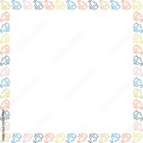 Wallpaper Mural Holy angel frame. Cute cartoon new year holidays frame with empty space for your text Torontodigital.ca
