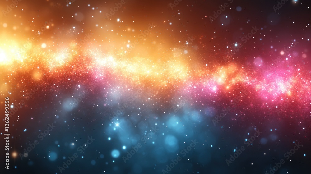 Naklejka premium Cosmic Nebula: A Celestial Tapestry of Stars and Stardust