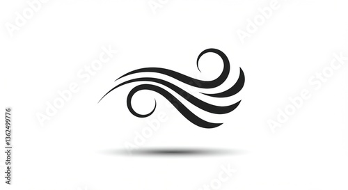 Abstract design featuring flowing black lines on a white background, symbolizing movement and elegance - alchemy air symbol | alchemy symbol