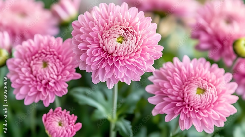 ピンクの菊の花のクローズアップ ピンクの菊の花のクローズアップ
