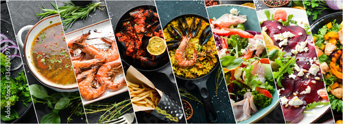 Photography Background of dishes from the restaurant kitchen