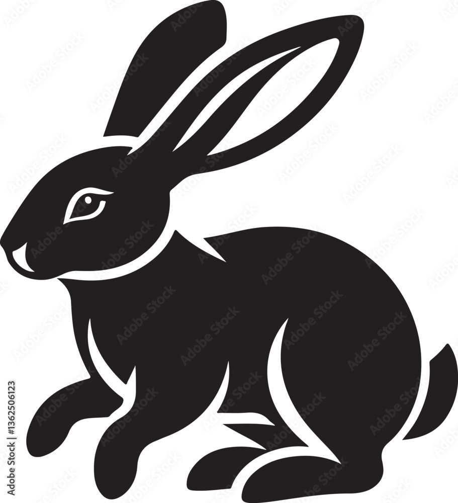 Obraz premium black and white rabbit
