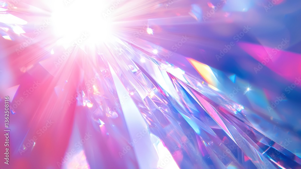 Obraz premium Glitter pastel crystal and spectrum background