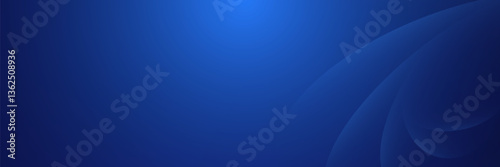 Abstract blue glowing geometric lines on dark blue background. Modern shiny blue circle lines pattern