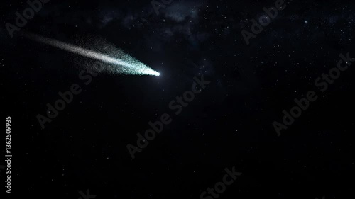 Comet Passing 
An icy, small Solar System body that warms and begins to release gases when passing close to the Sun, a process called outgassing.