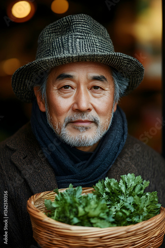 Elder with greens