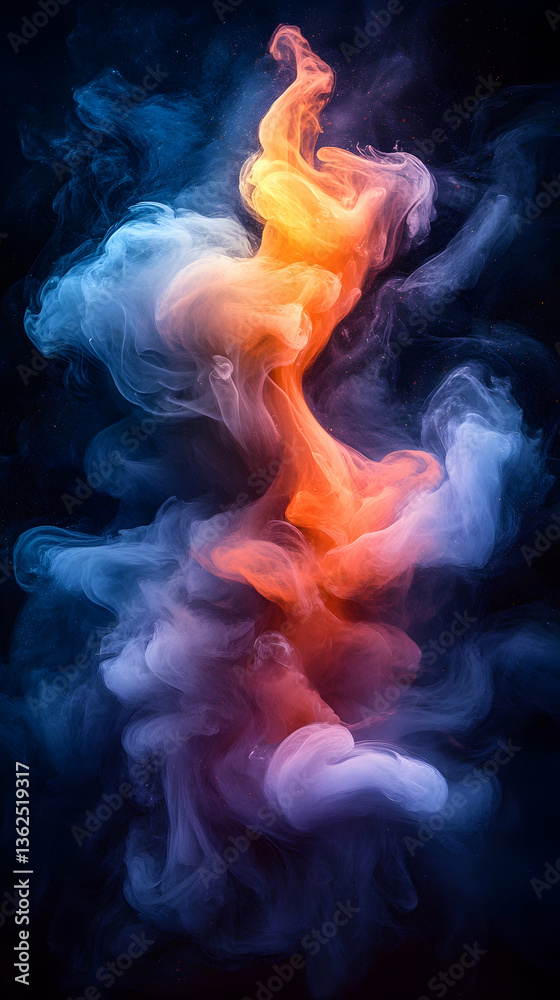 Fototapeta premium Ethereal colored smoke flow