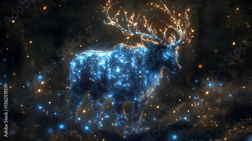 Ethereal deer in forest