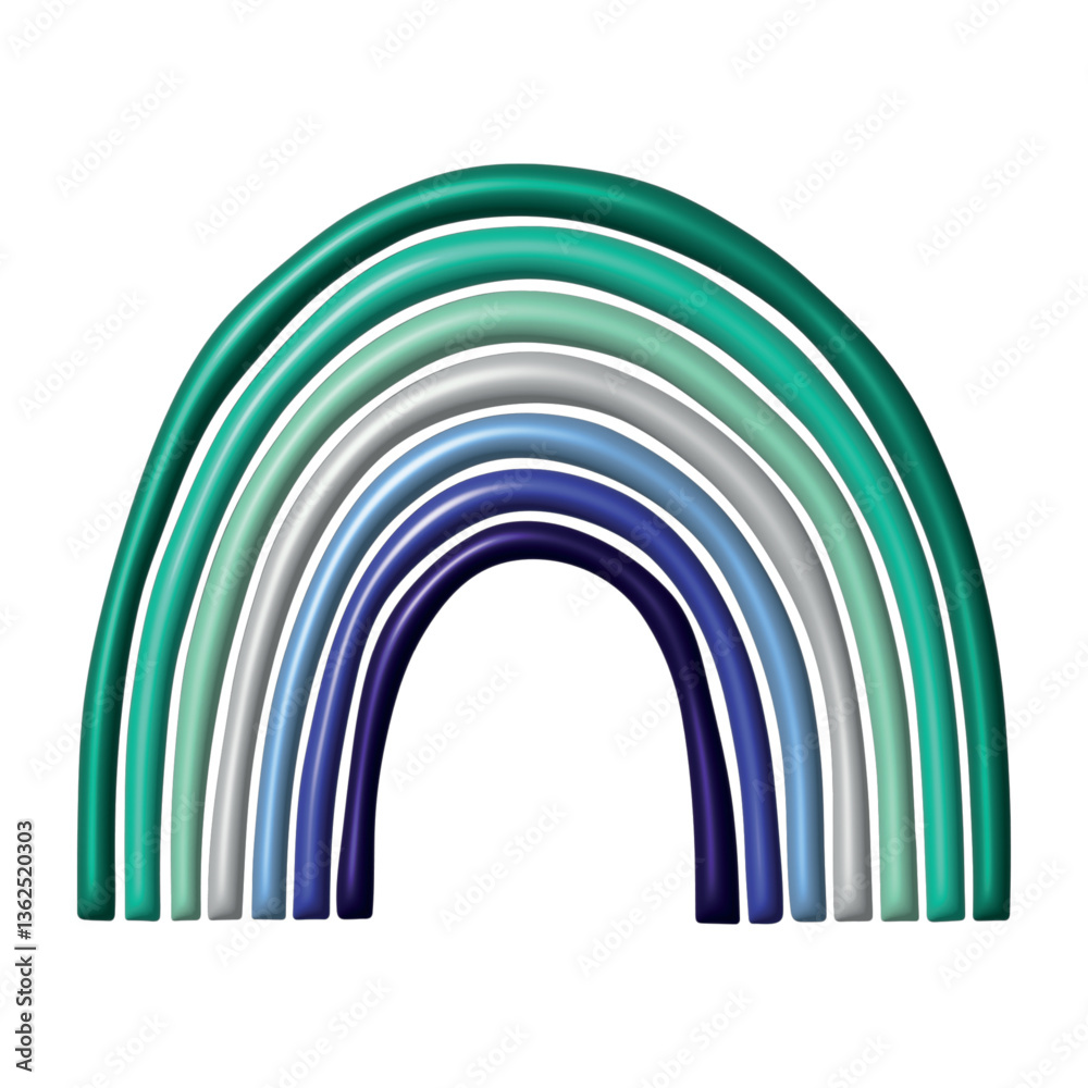 Fototapeta premium Colorful rainbow shape Gay men pride flag Happy pride day LGBTQ community Pride Month Vector 3d clipart for posters, stickers, logo, cards