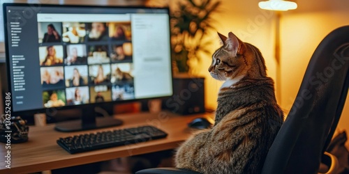 Balancing work and companionship with a furry friend.