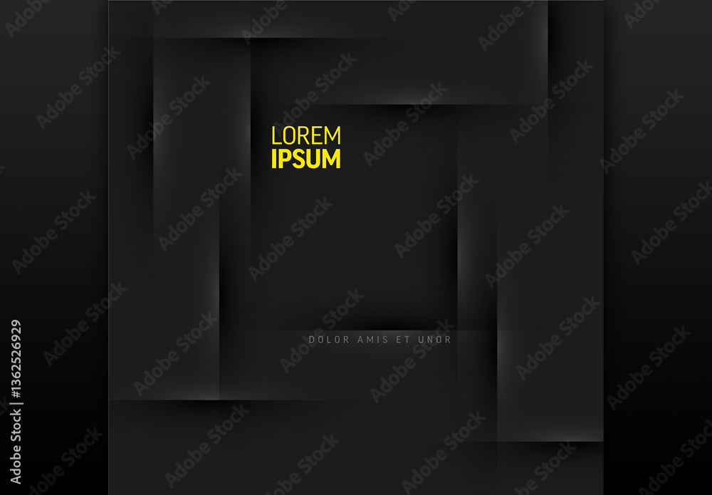 Minimalist Dark gray Abstract Background template with place for your text content