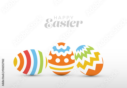 Obraz na płótnie Colorful minimalist Easter greeting card template with Easter Eggs w salonie