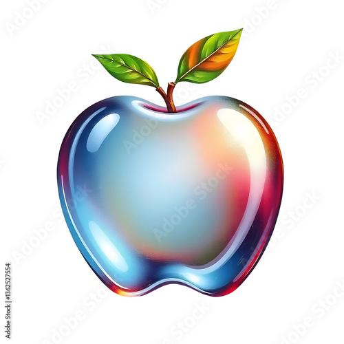 Glossy Glass Apple Sculpture Decorative Crystal Fruit Paperweight Modern Art Office Desk Accessory Teacher Gift Educational Symbol