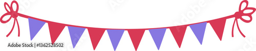 Carnival flags for Birthday party flat design style