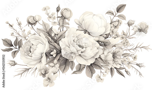 Floral flower vector Illustrations on white background