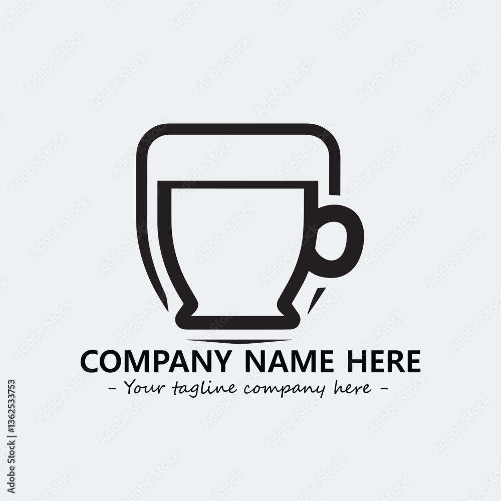 Cup illustration black and white for logo company vector image
Cup illustration black and white for logo company vector image