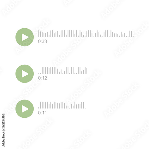 Voice messages in speech bubbles. Illustration on transparent background