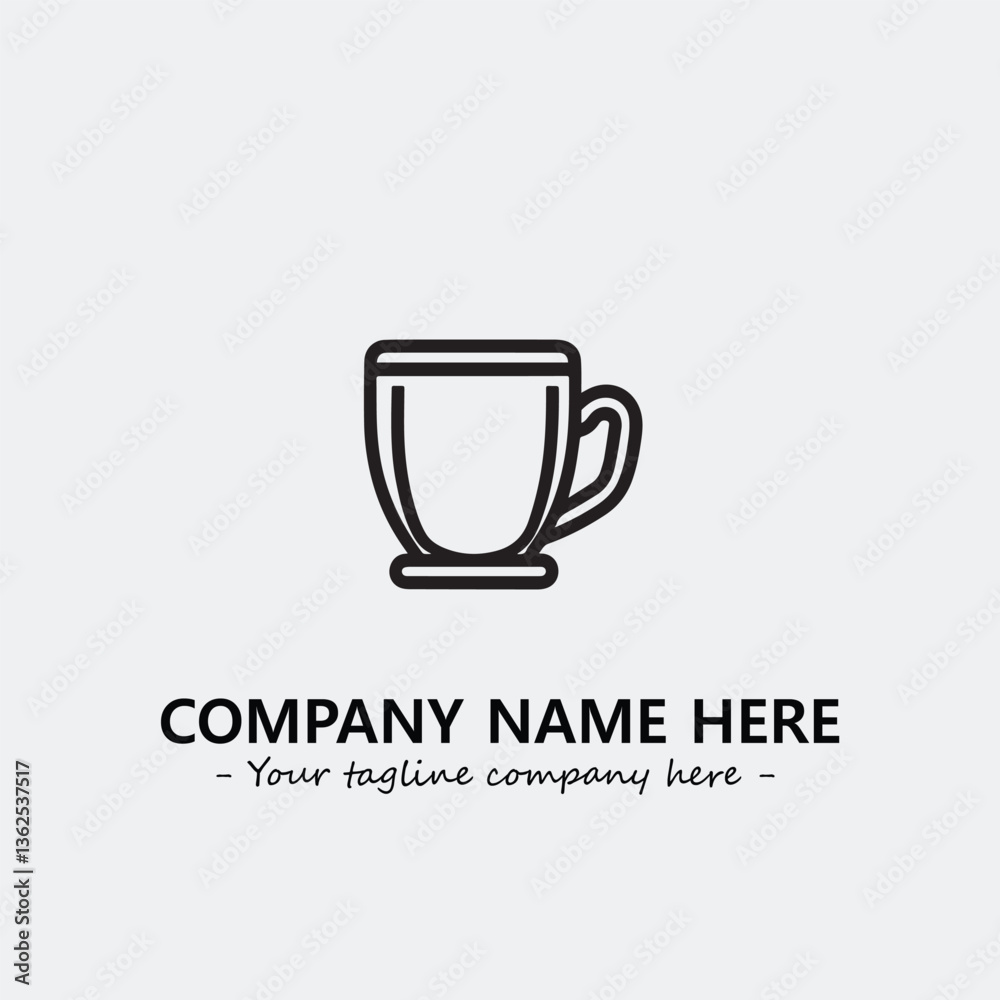 Cup illustration black and white for logo company vector image
Cup illustration black and white for logo company vector image