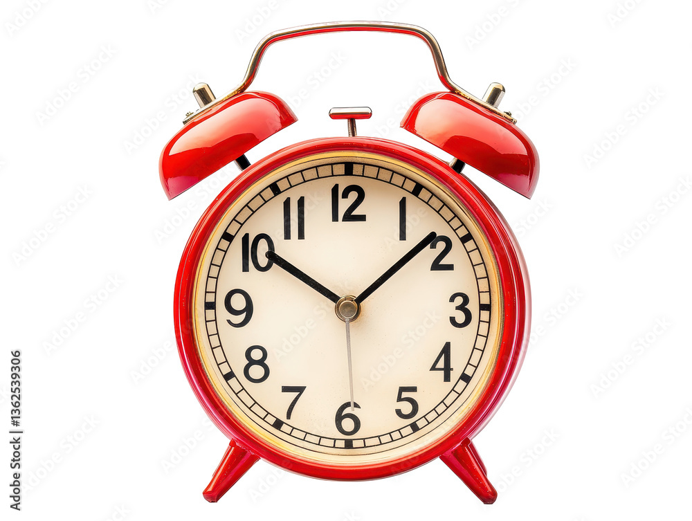 Isolated Red Alarm Clock Isolated Red Alarm Clock