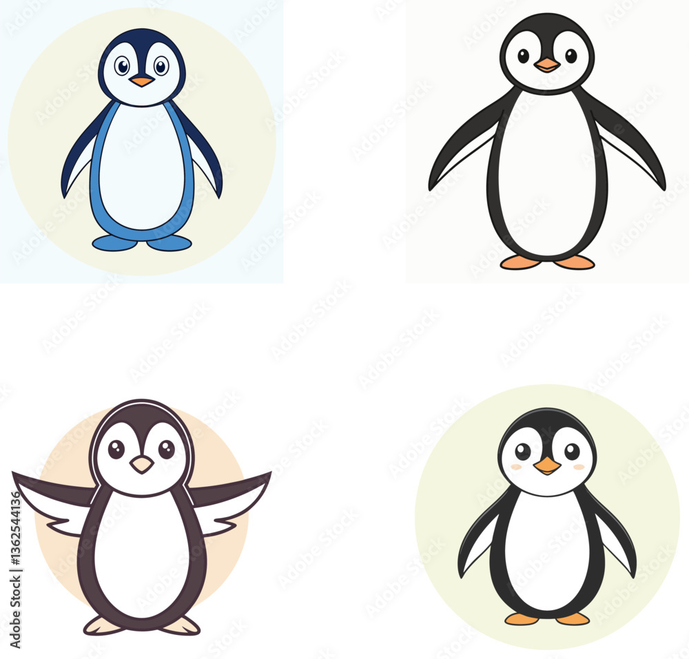 Naklejka premium set of penguins