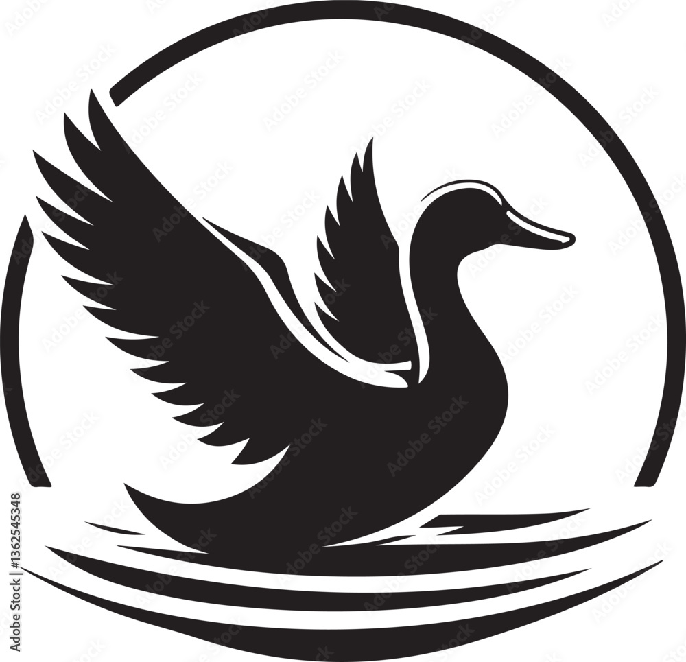 Obraz premium duck silhouette vector