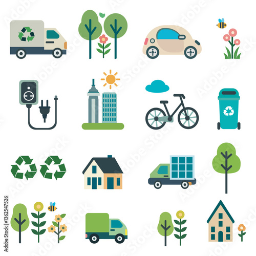 A set of vector illustrations dedicated to Earth Day. The set is ideal for environmental projects, sustainability campaigns, and educational materials.