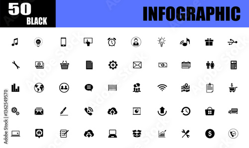 Infographics and analysis black icons. team work and human resource management.