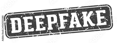 deepfake rectangular sign. deepfake stamp