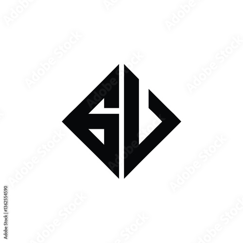 GU monogram logo design letter text name symbol monochrome logotype alphabet character simple logo